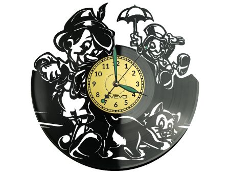 Pinocchio Vinyl Zegar Ścienny Płyta Winylowa Nowoczesny Dekoracyjny Na Prezent Urodziny