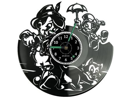 Pinocchio Vinyl Zegar Ścienny Płyta Winylowa Nowoczesny Dekoracyjny Na Prezent Urodziny