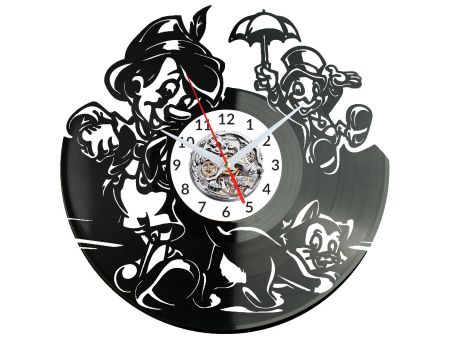 Pinocchio Vinyl Zegar Ścienny Płyta Winylowa Nowoczesny Dekoracyjny Na Prezent Urodziny