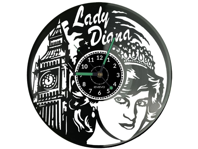 Lady Diana Vinyl Zegar Ścienny Płyta Winylowa Nowoczesny Dekoracyjny Na Prezent Urodziny