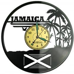 Jamaica Vinyl Zegar Ścienny Płyta Winylowa Nowoczesny Dekoracyjny Na Prezent Urodziny