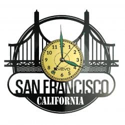 San Francisco Vinyl Zegar Ścienny Płyta Winylowa Nowoczesny Dekoracyjny Na Prezent Urodziny