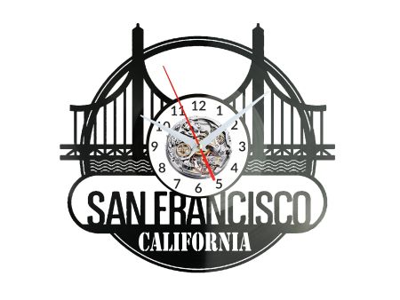 San Francisco Vinyl Zegar Ścienny Płyta Winylowa Nowoczesny Dekoracyjny Na Prezent Urodziny