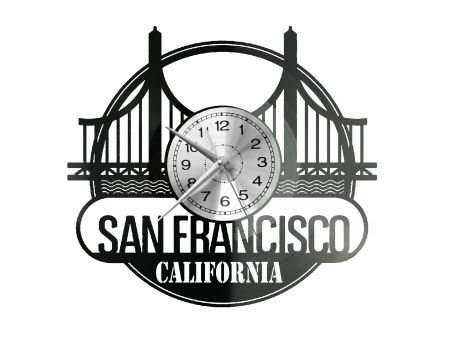 San Francisco Vinyl Zegar Ścienny Płyta Winylowa Nowoczesny Dekoracyjny Na Prezent Urodziny