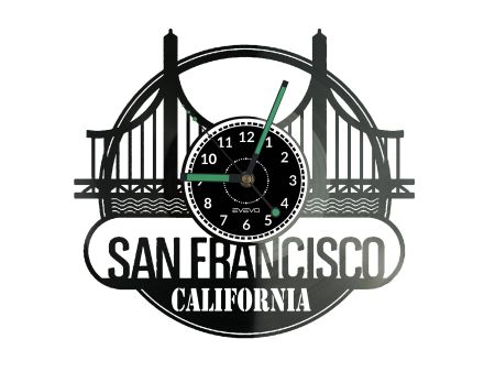 San Francisco Vinyl Zegar Ścienny Płyta Winylowa Nowoczesny Dekoracyjny Na Prezent Urodziny