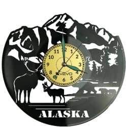 Alaska USA Vinyl Zegar Ścienny Płyta Winylowa Nowoczesny Dekoracyjny Na Prezent Urodziny