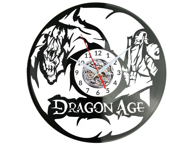 Dragon Age Vinyl Zegar Ścienny Płyta Winylowa Nowoczesny Dekoracyjny Na Prezent Urodziny