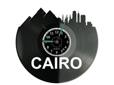 Cairo Egipt Vinyl Zegar Ścienny Płyta Winylowa Nowoczesny Dekoracyjny Na Prezent Urodziny