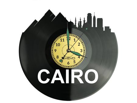 Cairo Egipt Vinyl Zegar Ścienny Płyta Winylowa Nowoczesny Dekoracyjny Na Prezent Urodziny