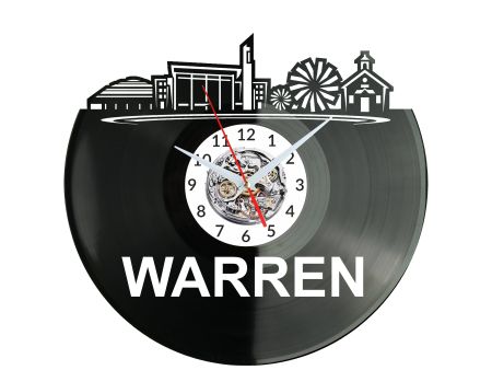 Warren Vinyl Zegar Ścienny Płyta Winylowa Nowoczesny Dekoracyjny Na Prezent Urodziny