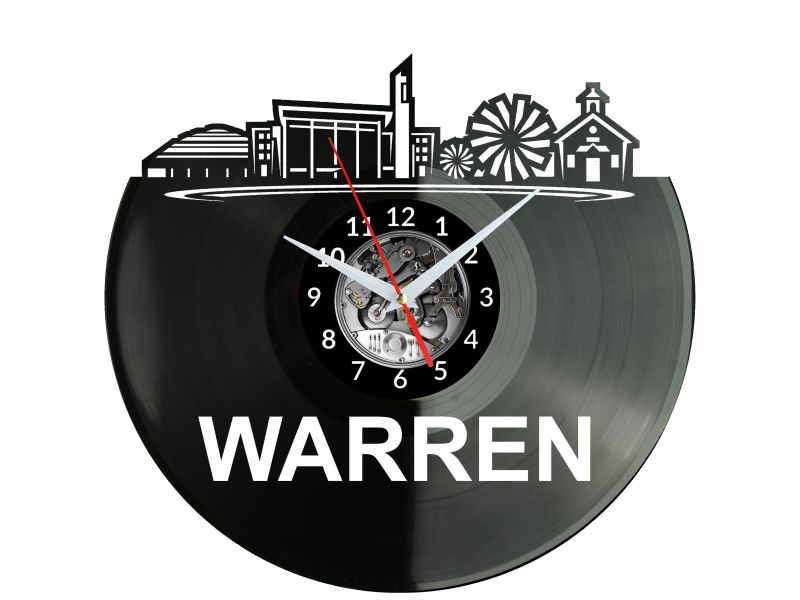 Warren Vinyl Zegar Ścienny Płyta Winylowa Nowoczesny Dekoracyjny Na Prezent Urodziny