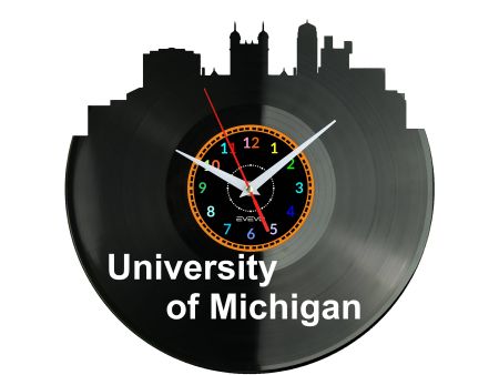 University of Michigan Vinyl Zegar Ścienny Płyta Winylowa Nowoczesny Dekoracyjny Na Prezent Urodziny