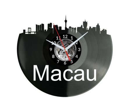 Macau Vinyl Zegar Ścienny Płyta Winylowa Nowoczesny Dekoracyjny Na Prezent Urodziny