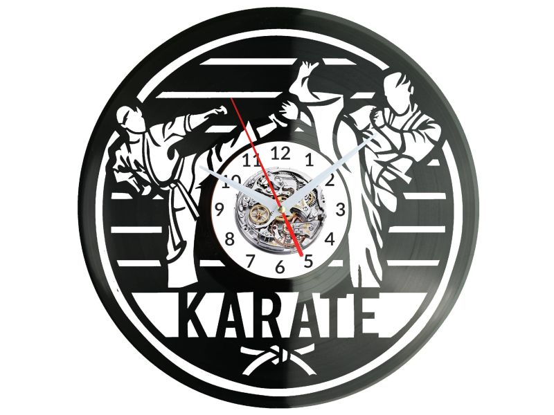 Karate Vinyl Zegar Ścienny Płyta Winylowa Nowoczesny Dekoracyjny Na Prezent Urodziny