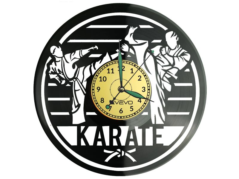 Karate Vinyl Zegar Ścienny Płyta Winylowa Nowoczesny Dekoracyjny Na Prezent Urodziny