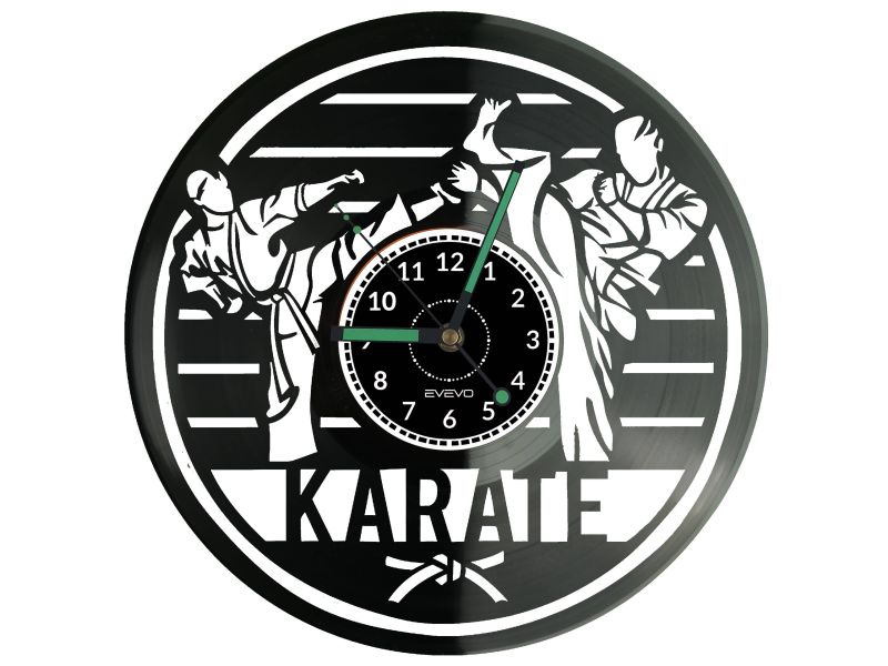 Karate Vinyl Zegar Ścienny Płyta Winylowa Nowoczesny Dekoracyjny Na Prezent Urodziny