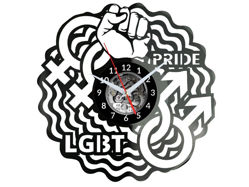 LGBT Vinyl Zegar Ścienny Płyta Winylowa Nowoczesny Dekoracyjny Na Prezent Urodziny