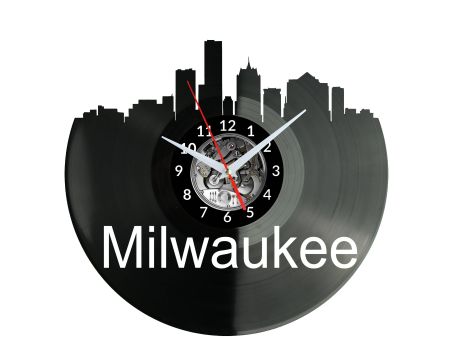 Milwaukee Vinyl Zegar Ścienny Płyta Winylowa Nowoczesny Dekoracyjny Na Prezent Urodziny