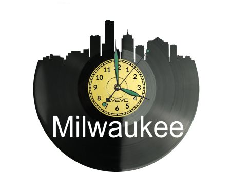 Milwaukee Vinyl Zegar Ścienny Płyta Winylowa Nowoczesny Dekoracyjny Na Prezent Urodziny