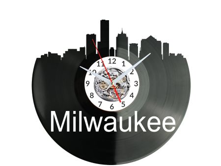 Milwaukee Vinyl Zegar Ścienny Płyta Winylowa Nowoczesny Dekoracyjny Na Prezent Urodziny