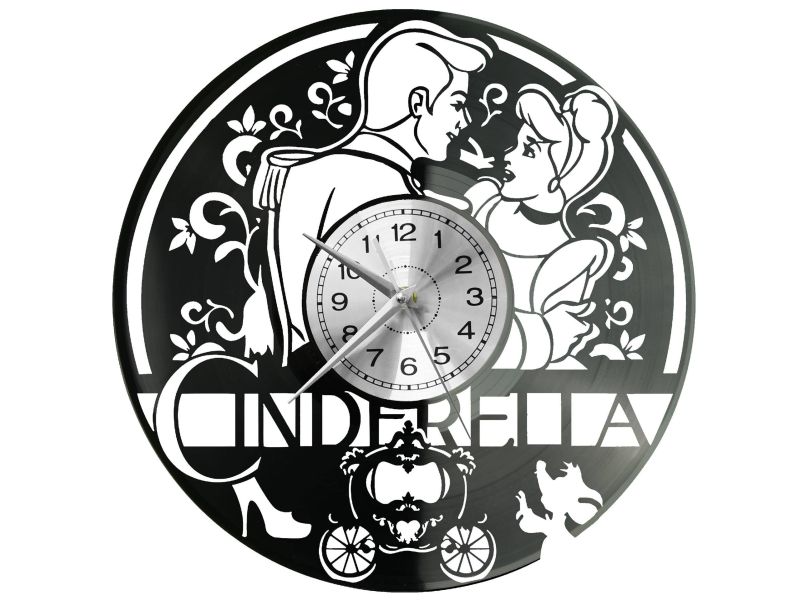 Cinderella Vinyl Zegar Ścienny Płyta Winylowa Nowoczesny Dekoracyjny Na Prezent Urodziny