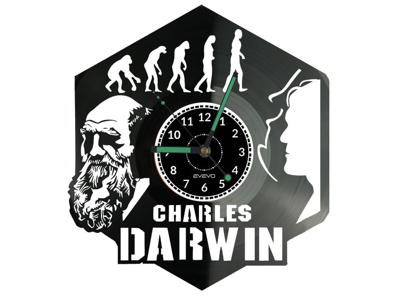 Charles Darwin Vinyl Zegar Ścienny Płyta Winylowa Nowoczesny Dekoracyjny Na Prezent Urodziny