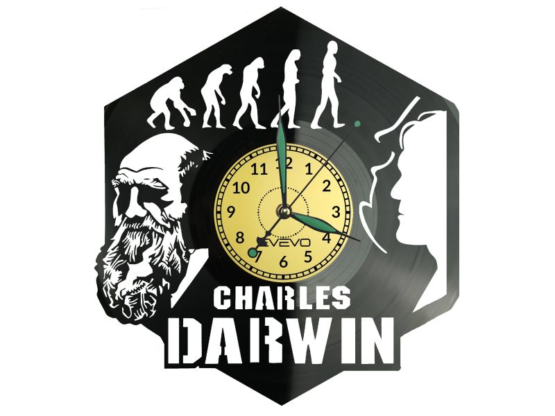 Charles Darwin Vinyl Zegar Ścienny Płyta Winylowa Nowoczesny Dekoracyjny Na Prezent Urodziny