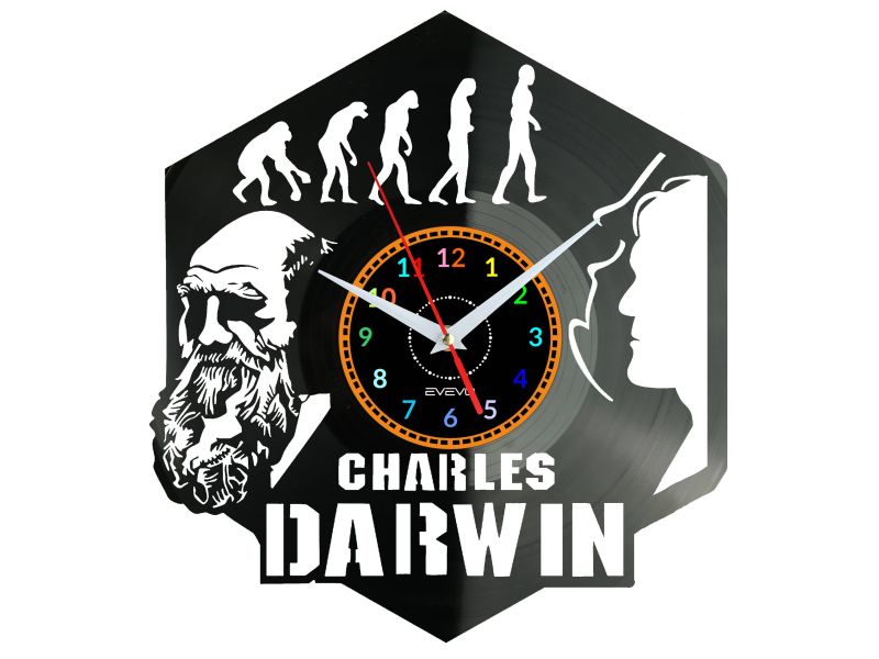 Charles Darwin Vinyl Zegar Ścienny Płyta Winylowa Nowoczesny Dekoracyjny Na Prezent Urodziny