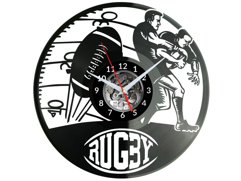 Rugby Vinyl Zegar Ścienny Płyta Winylowa Nowoczesny Dekoracyjny Na Prezent Urodziny