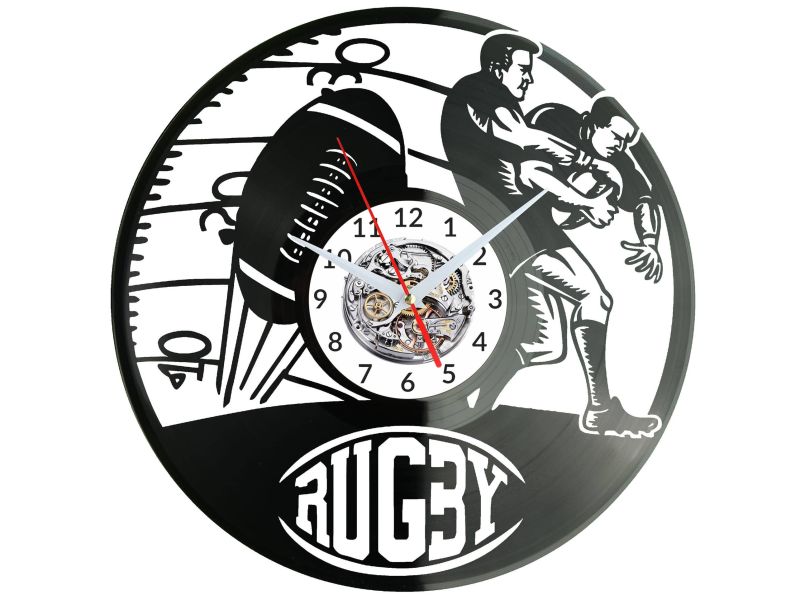 Rugby Vinyl Zegar Ścienny Płyta Winylowa Nowoczesny Dekoracyjny Na Prezent Urodziny