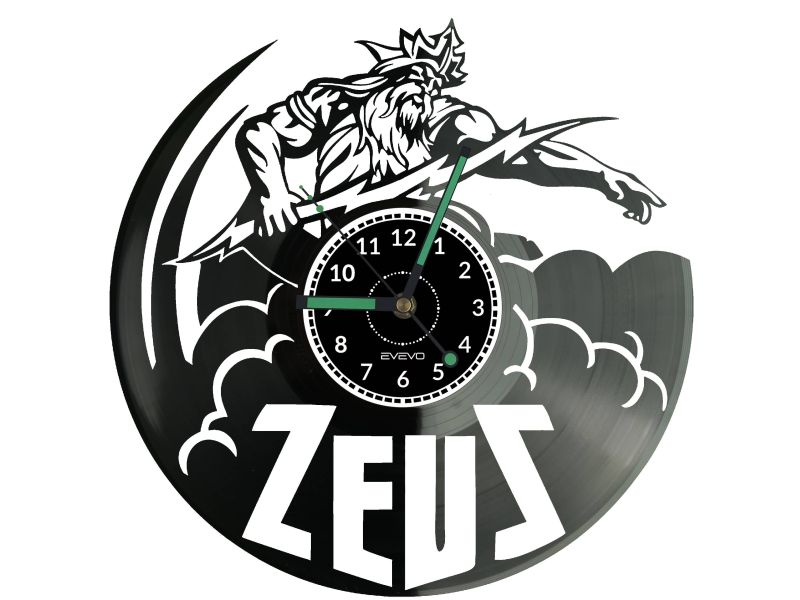 Zeus Bóg Vinyl Zegar Ścienny Płyta Winylowa Nowoczesny Dekoracyjny Na Prezent Urodziny