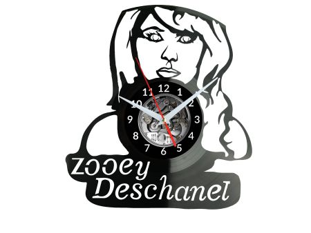 Zooey Deschanel Vinyl Zegar Ścienny Płyta Winylowa Nowoczesny Dekoracyjny Na Prezent Urodziny