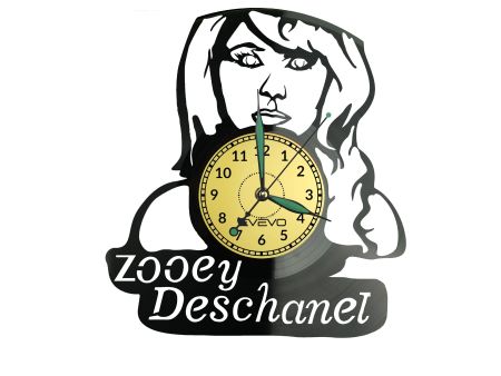 Zooey Deschanel Vinyl Zegar Ścienny Płyta Winylowa Nowoczesny Dekoracyjny Na Prezent Urodziny