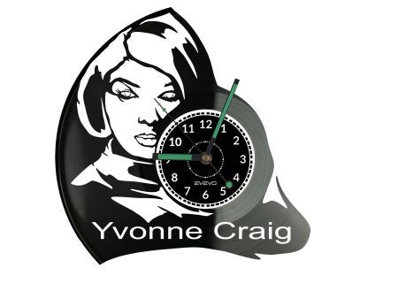 Yvonne Craig Vinyl Zegar Ścienny Płyta Winylowa Nowoczesny Dekoracyjny Na Prezent Urodziny