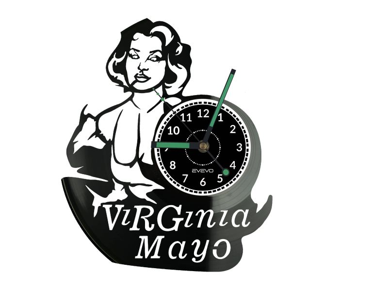 Virginia Mayo Vinyl Zegar Ścienny Płyta Winylowa Nowoczesny Dekoracyjny Na Prezent Urodziny