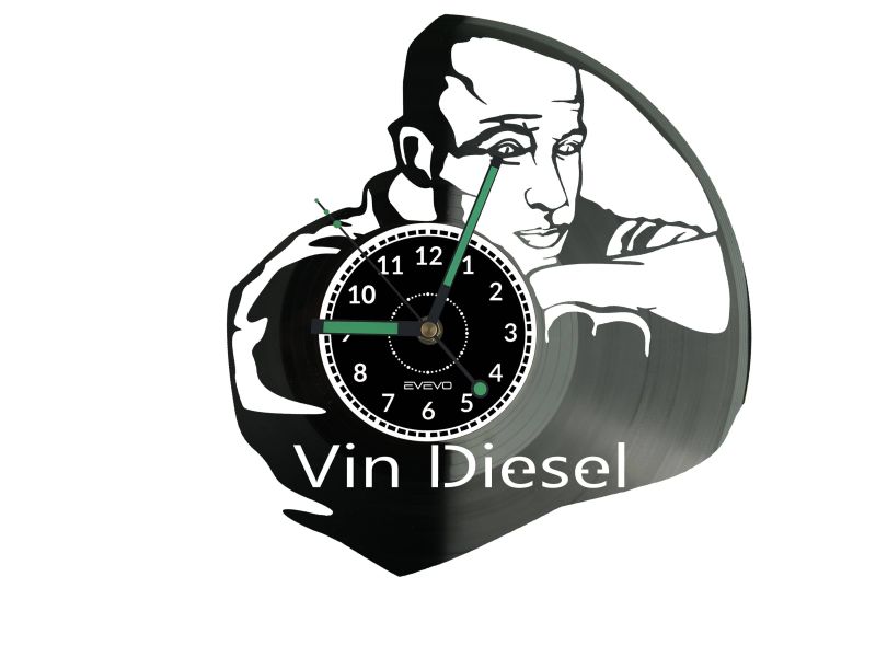 Vin Diesel Vinyl Zegar Ścienny Płyta Winylowa Nowoczesny Dekoracyjny Na Prezent Urodziny