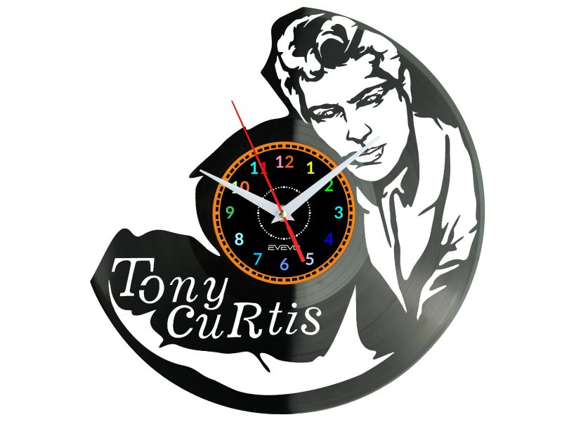 Tony Curtis Vinyl Zegar Ścienny Płyta Winylowa Nowoczesny Dekoracyjny Na Prezent Urodziny