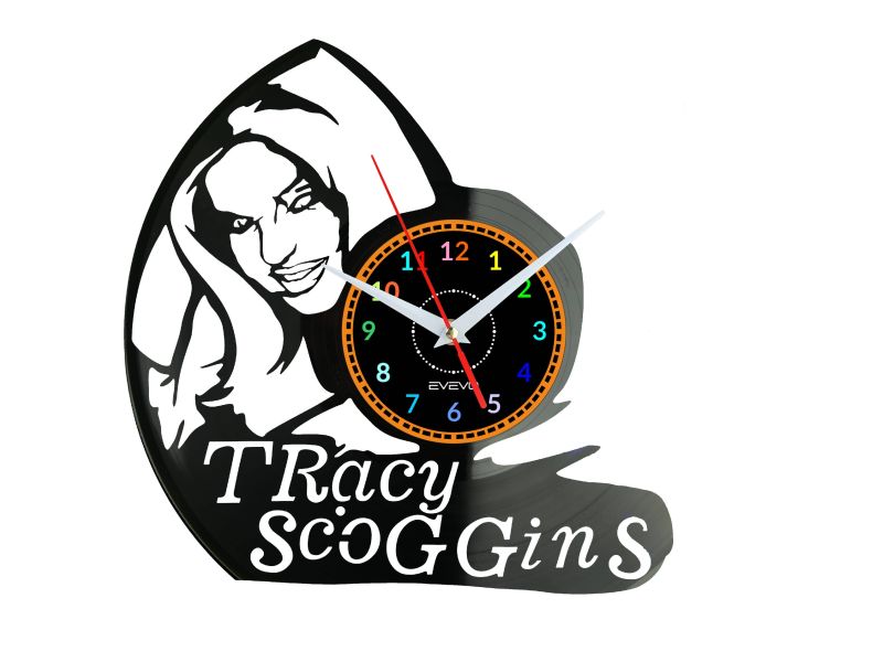 Tracy Scoggins Vinyl Zegar Ścienny Płyta Winylowa Nowoczesny Dekoracyjny Na Prezent Urodziny