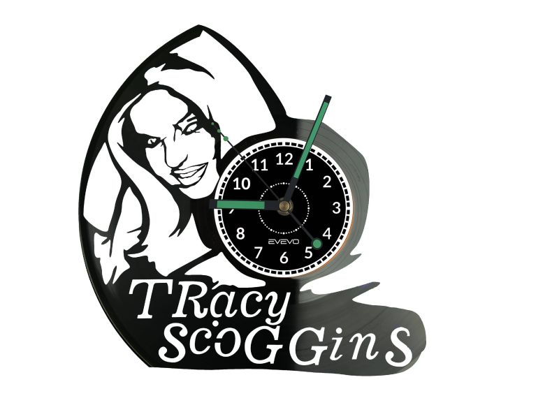 Tracy Scoggins Vinyl Zegar Ścienny Płyta Winylowa Nowoczesny Dekoracyjny Na Prezent Urodziny