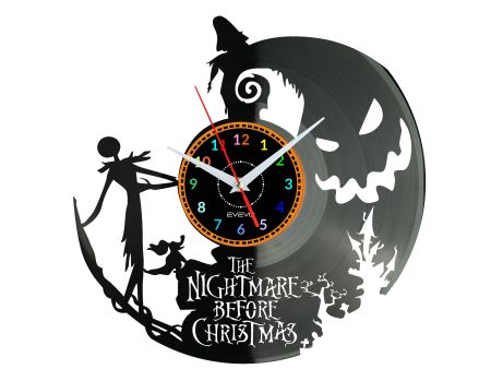 The Nightmare Before Christmas Vinyl Zegar Ścienny Płyta Winylowa Nowoczesny Dekoracyjny Na Prezent Urodziny