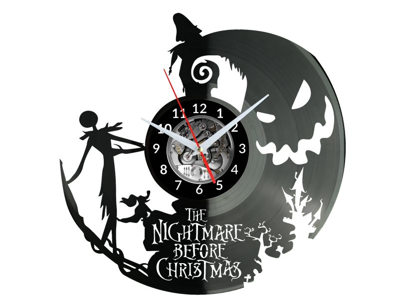 The Nightmare Before Christmas Vinyl Zegar Ścienny Płyta Winylowa Nowoczesny Dekoracyjny Na Prezent Urodziny