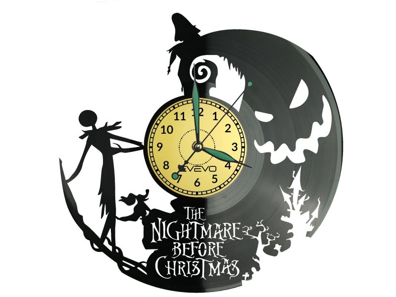 The Nightmare Before Christmas Vinyl Zegar Ścienny Płyta Winylowa Nowoczesny Dekoracyjny Na Prezent Urodziny