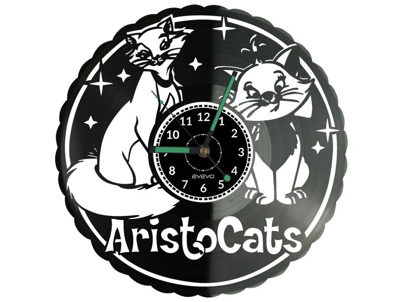 The Aristocats Vinyl Zegar Ścienny Płyta Winylowa Nowoczesny Dekoracyjny Na Prezent Urodziny