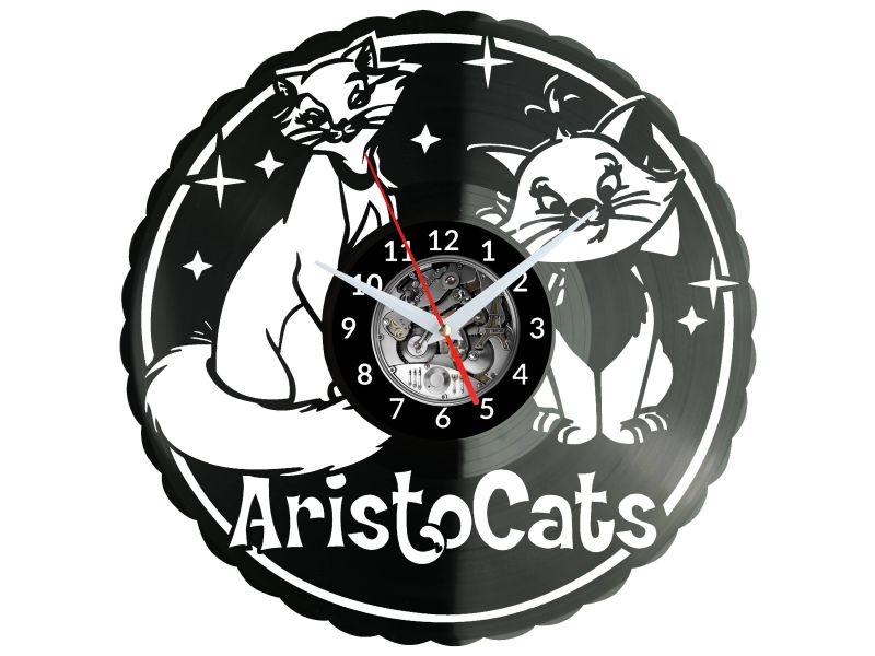 The Aristocats Vinyl Zegar Ścienny Płyta Winylowa Nowoczesny Dekoracyjny Na Prezent Urodziny