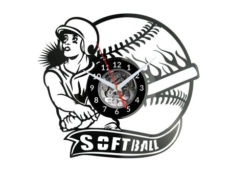 Softball Vinyl Zegar Ścienny Płyta Winylowa Nowoczesny Dekoracyjny Na Prezent Urodziny