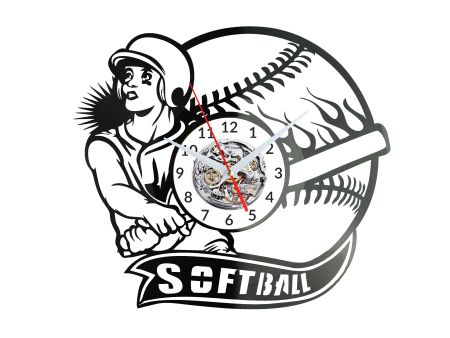 Softball Vinyl Zegar Ścienny Płyta Winylowa Nowoczesny Dekoracyjny Na Prezent Urodziny