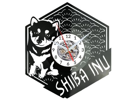 Shiba Inu Vinyl Zegar Ścienny Płyta Winylowa Nowoczesny Dekoracyjny Na Prezent Urodziny