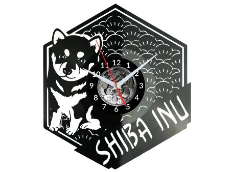 Shiba Inu Vinyl Zegar Ścienny Płyta Winylowa Nowoczesny Dekoracyjny Na Prezent Urodziny