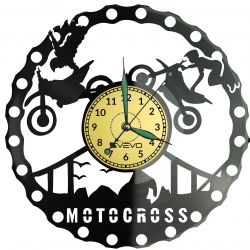 Motocross Vinyl Zegar Ścienny Płyta Winylowa Nowoczesny Dekoracyjny Na Prezent Urodziny