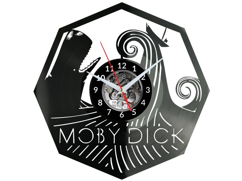 Moby Dick Vinyl Zegar Ścienny Płyta Winylowa Nowoczesny Dekoracyjny Na Prezent Urodziny